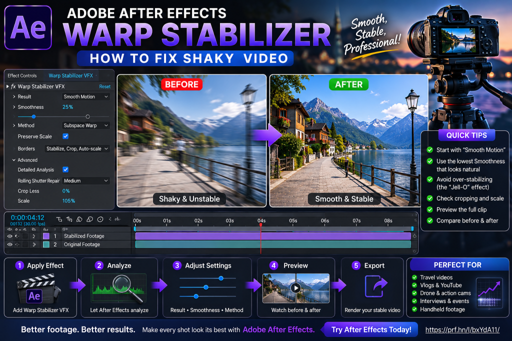 Adobe After Effects Warp Stabilizer: How to Fix Shaky&nbsp;Video