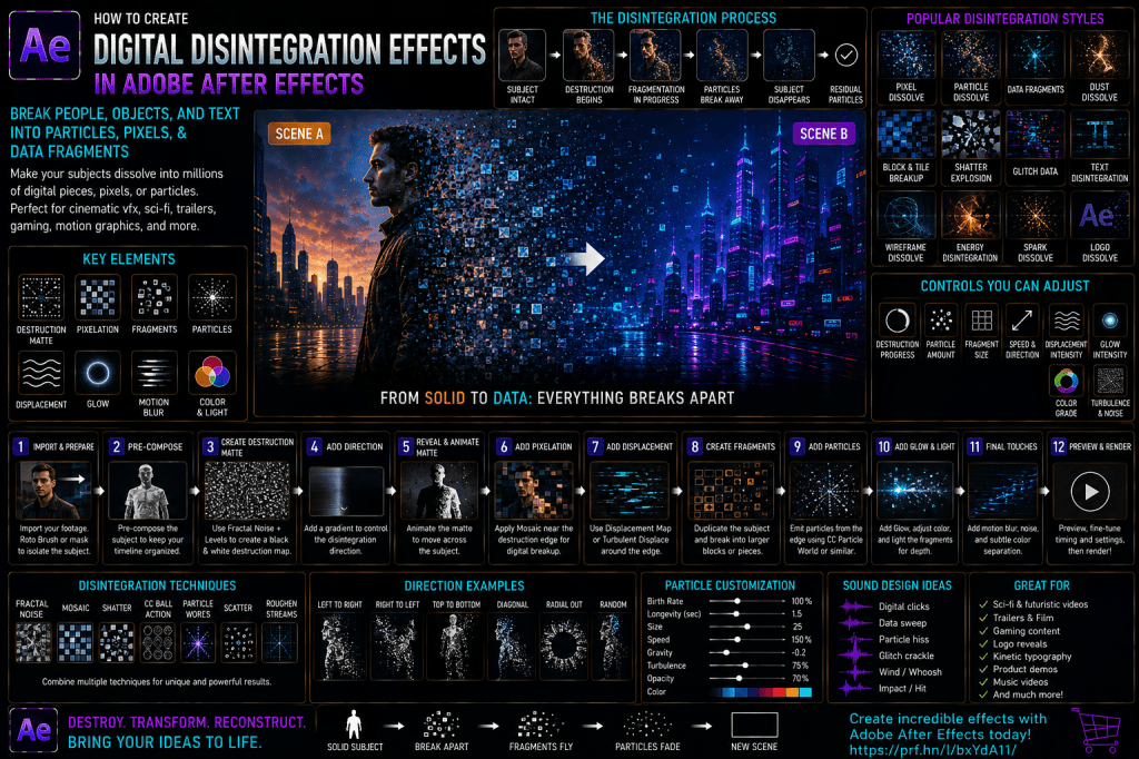 How to Create Digital Disintegration Effects in Adobe After Effects: Break People, Objects, and Text into Particles, Pixels, and Data&nbsp;Fragments