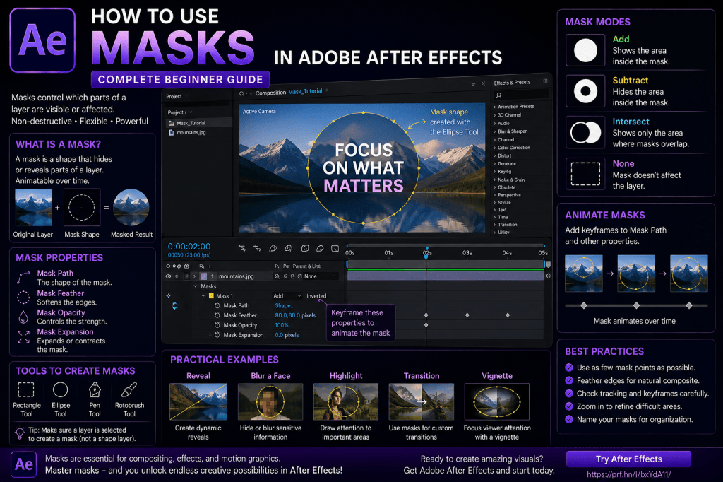How to Use Masks in Adobe After Effects: Complete Beginner&nbsp;Guide