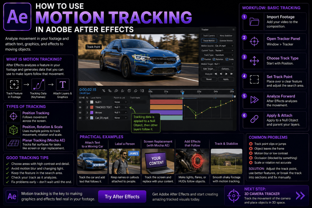 How to Use Motion Tracking in Adobe After Effects: Complete Beginner Guide