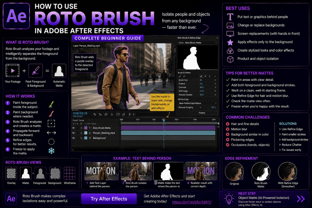 How to Use Roto Brush in Adobe After Effects: Complete Beginner&nbsp;Guide