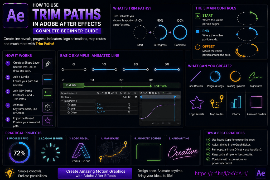 How to Use Trim Paths in Adobe After Effects: Complete Beginner&nbsp;Guide